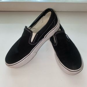 Black platform vans classic slip-on US womens 8
